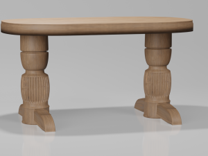 Wooden figured kitchen table 3D Модель