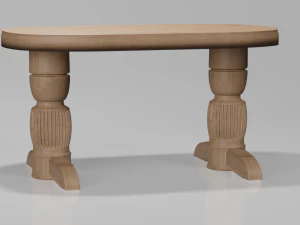 Wooden figured kitchen table 3D Model