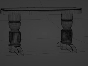 Wooden figured kitchen table 3D Model