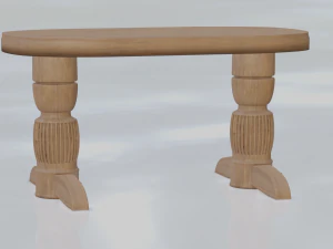 Wooden figured kitchen table 3D Model