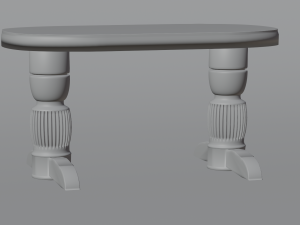 Wooden figured kitchen table 3Dモデル