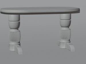 Wooden figured kitchen table 3D Model