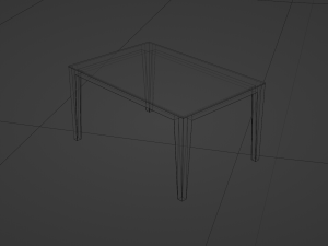 Wooden table with glass top 3D-Modell