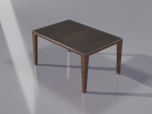 Wooden table with glass top 3D Модель