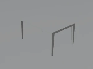 Wooden table with glass top 3D Model