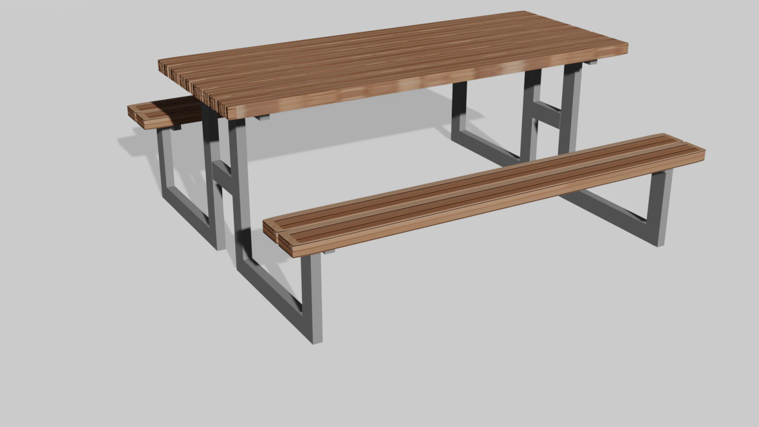 Table with benches 3D Model .c4d .max .obj .3ds .fbx .stl .blend 