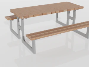 Table with benches 3D Model