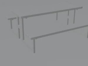 Table with benches 3D Model
