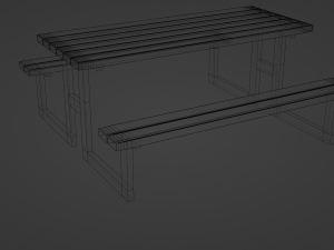 Table with benches 3D Model