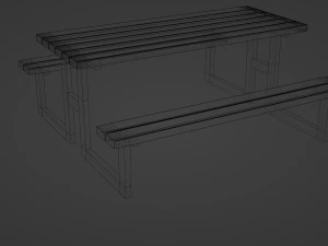 Table with benches 3D Model