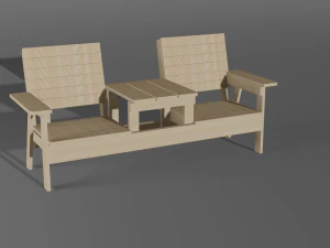 Table with chairs combined 3D Model
