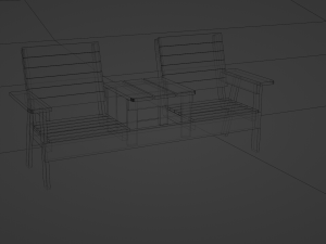 Table with chairs combined 3D Модель