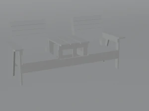 Table with chairs combined 3D Model
