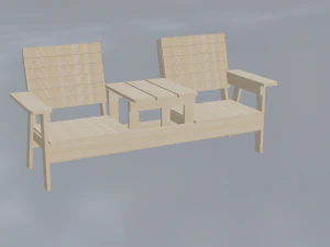 Table with chairs combined 3D Model