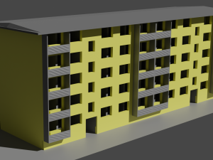 Panel house unfinished five floors two driveways Modelo 3D