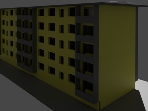 Panel house unfinished five floors two driveways 3D Модель
