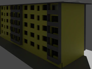 Panel house unfinished five floors two driveways 3D Model