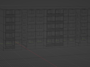 Panel house unfinished five floors two driveways 3D Модель