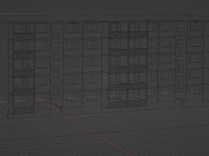 Panel house unfinished five floors two driveways 3D Model