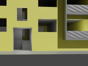 Panel house unfinished five floors two driveways 3D Model