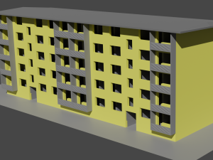 Panel house unfinished five floors two driveways 3D Модель