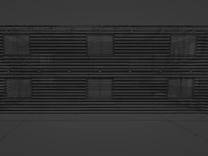 Three wooden houses during the day in the evening and at night 3D Model
