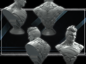 Superman bust model ready for printing 3D print model 3D Fan art 3Dプリントモデル