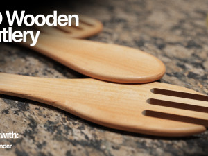 WOODEN CUTLERY PACK 3D Model