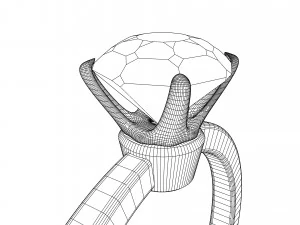SOLITAIRE DIAMOND RING 3D Model
