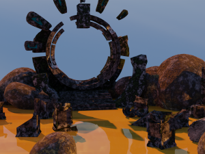 LowPoly modular ruins at the portal 3D Модель