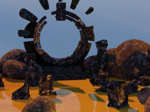 LowPoly modular ruins at the portal 3D Model