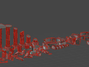 LowPoly modular ruins at the portal 3D Model