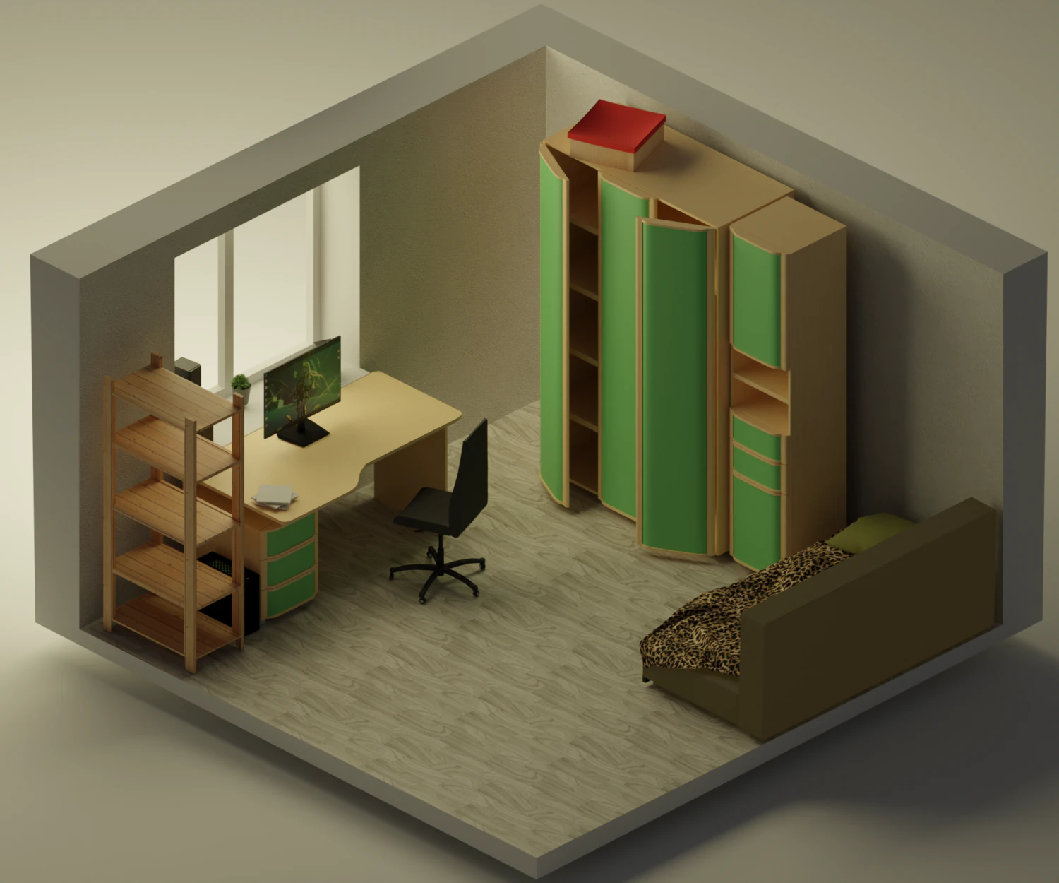 Bedroom 3D Model .c4d .max .obj .3ds .fbx .stl .blend 