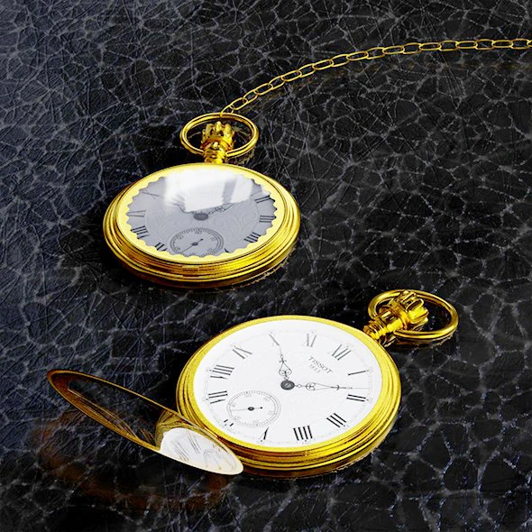 Pocket Watch 3D Model .c4d .max .obj .3ds .fbx .stl .blend 