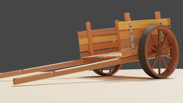 Wood cart 3D 모델 .c4d .max .obj .3ds .fbx .stl .blend 