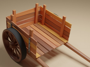 Wood cart 3D 모델