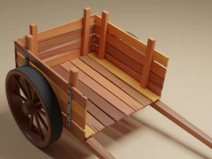 Wood cart 3D Model