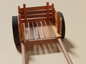 Wood cart 3D Model