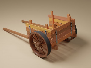 Wood cart 3D 모델