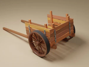 Wood cart 3D Model