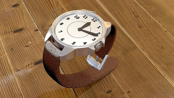 Wrist watch 3D Model .c4d .max .obj .3ds .fbx .stl .blend 