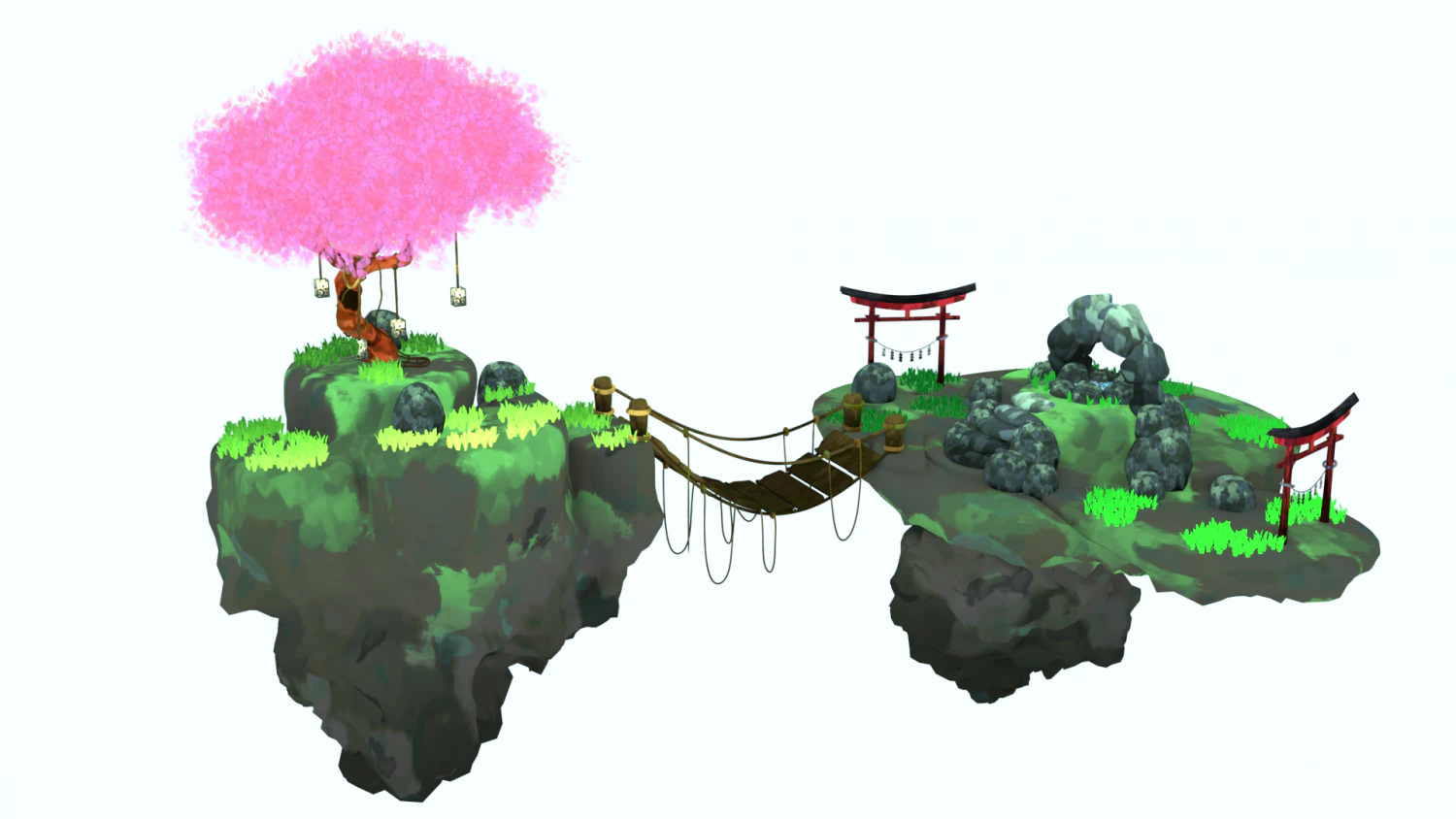 Stylized-island 3D Model .c4d .max .obj .3ds .fbx .stl .blend 