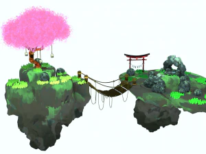 शैलीबद्ध-द्वीप 3D मॉडल