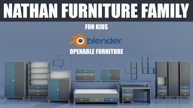 Nathen Furniture Family 3D Модель .c4d .max .obj .3ds .fbx .stl .blend 