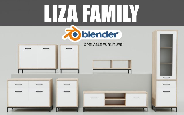 Liza Furniture Family 3D 모델 .c4d .max .obj .3ds .fbx .stl .blend 