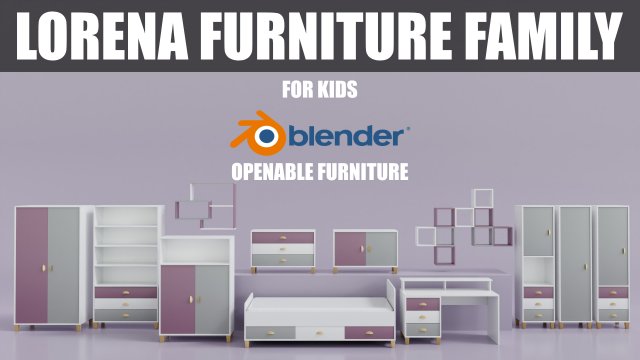 Lorena Furniture Family Modelo 3D .c4d .max .obj .3ds .fbx .stl .blend 