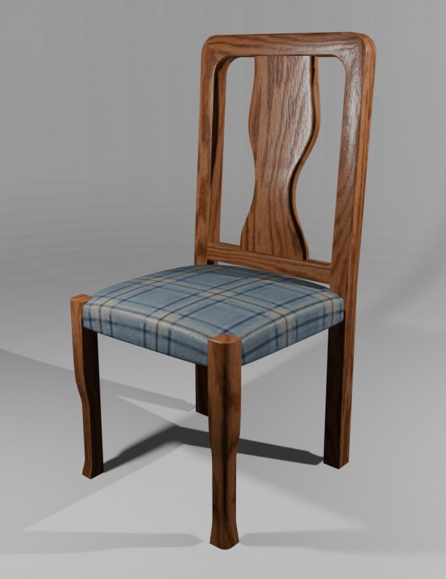 Silla de madera Model 3D .c4d .max .obj .3ds .fbx .stl .blend 