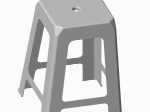 Plastic Chair Plastic High Stool 3D 模型