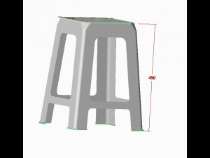 Plastic Chair Plastic High Stool Modelo 3D