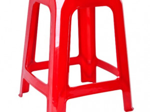 Plastic Chair Plastic High Stool Modelo 3D